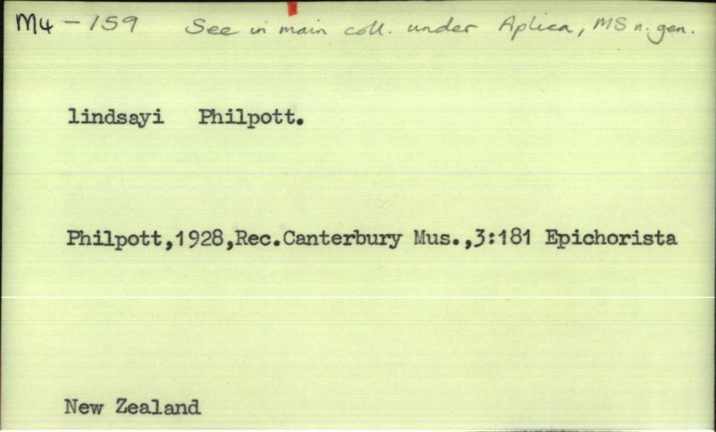 front of card